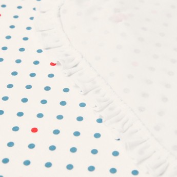 Juniors All-Over Polka Dot Print Receiving Blanket with Bow Detail