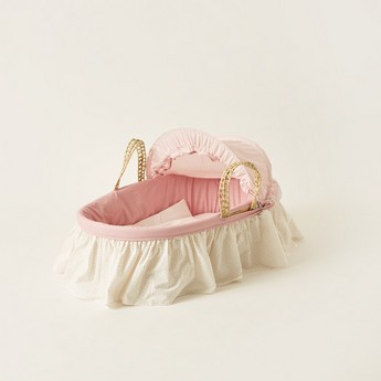 Cambrass Moses Basket with Frills and Canopy