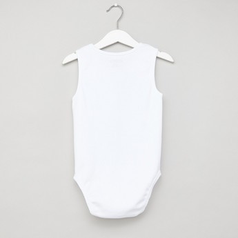 Juniors Solid Sleeveless Bodysuit with Round Neck