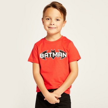 Batman Print Crew Neck T-shirt and Full Length Pyjama Set