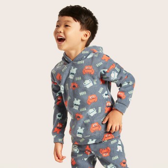 Juniors All-Over Printed Hooded Sweatshirt and Pyjamas Set