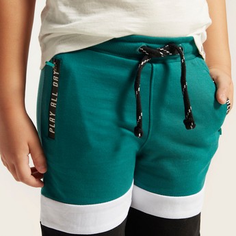 Juniors Panelled Shorts with Drawstring Closure and Pockets