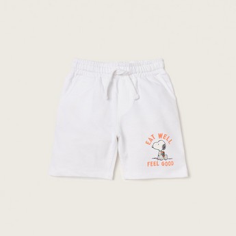 All-Over Snoopy Print T-shirt and Shorts Set