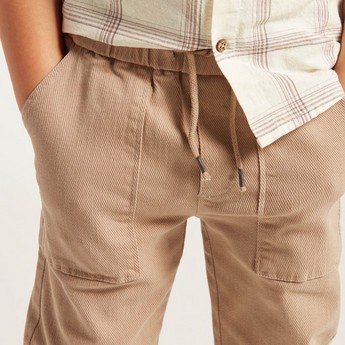 Solid Woven Pants with Drawstring Closure