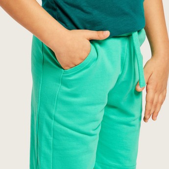 Juniors Solid Shorts with Pockets and Drawstring Closure