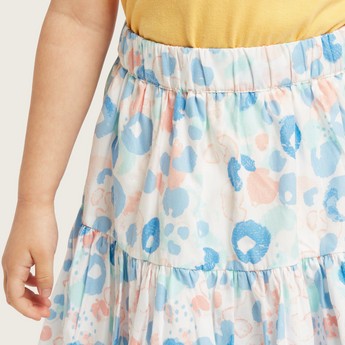 Juniors Printed Tiered Skirt with Elasticised Waistband