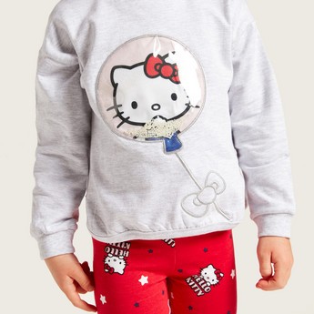 Sanrio Hello Kitty Print Sweatshirt with Long Sleeves