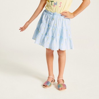 Juniors Printed Sleeveless Top and Skirt Set