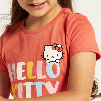 Sanrio Hello Kitty Print Crew Neck T-shirt - Set of 2