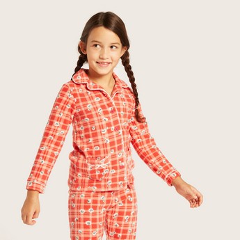 Juniors All-Over Print Shirt and Full Length Pyjama Set