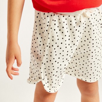 Juniors Printed Shorts with Drawstring Closure