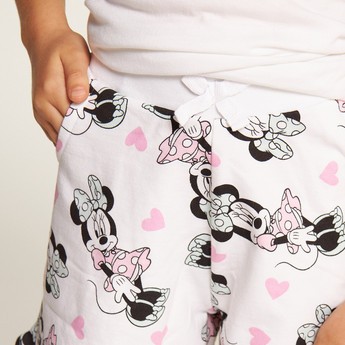 Disney Minnie Mouse Print Shorts with Elasticated Waistband and Pockets