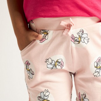 Disney Daisy Duck Print Shorts with Drawstring Closure