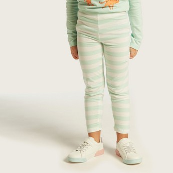 Juniors Striped Leggings with Elasticated Waistband