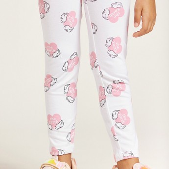 Minnie Mouse Print Leggings with Elasticated Waistband