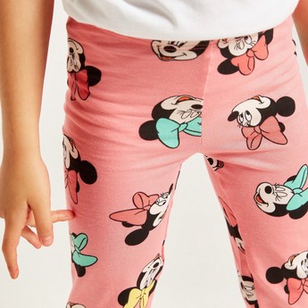 Disney Minnie Mouse Print Leggings with Elasticised Waistband