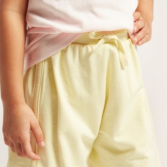 Juniors Solid Shorts with Tie-Up