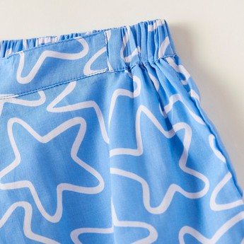 Juniors All-Over Star Print Shorts with Elasticised Waistband