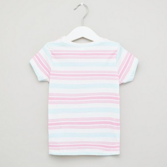 Juniors Striped T-shirt with Short Sleeves