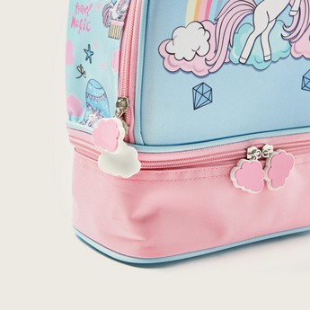 Juniors Unicorn Print Lunch Bag with Zip Closure