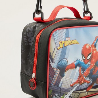 First Kid Spider-Man Print Lunch Bag with Detachable Strap and Zip Closure