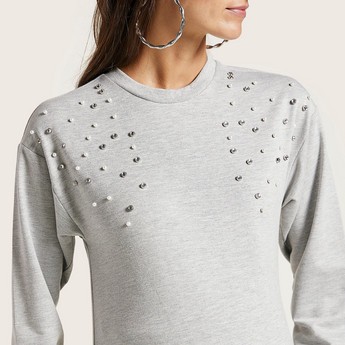 Love Mum Embellished Detail Maternity Sweatshirt with Long Sleeves