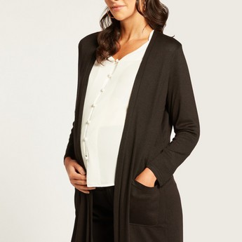 Love Mum Maternity Longline Cardigan with Pockets