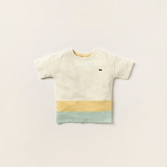 Eligo Colourblock Crew Neck T-shirt and Shorts Set