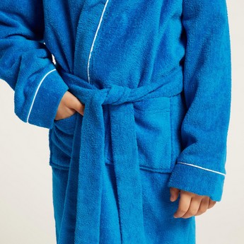 Juniors Long Sleeves Bathrobe with Tie-Up Belt and Hood