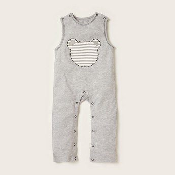 Juniors All-Over Printed T-shirt and Striped Dungarees Set