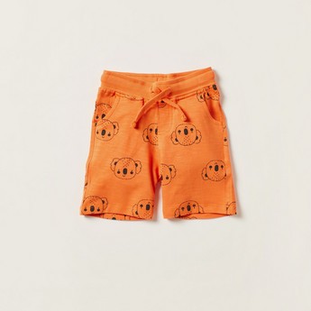 Juniors Printed Shorts with Drawstring Closure and Pockets - Set of 2