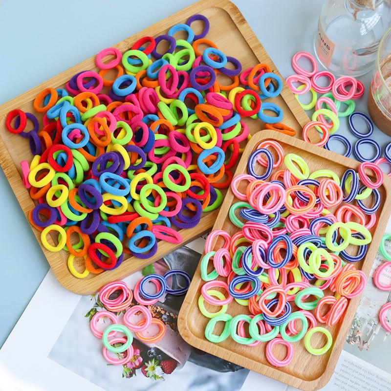 Toddler Hair Bands Baby Girl Children Headbands Colorful Elastic Hair Tie Nylon Scrunchie Hair Rope 50/100pcs Hair Accessories