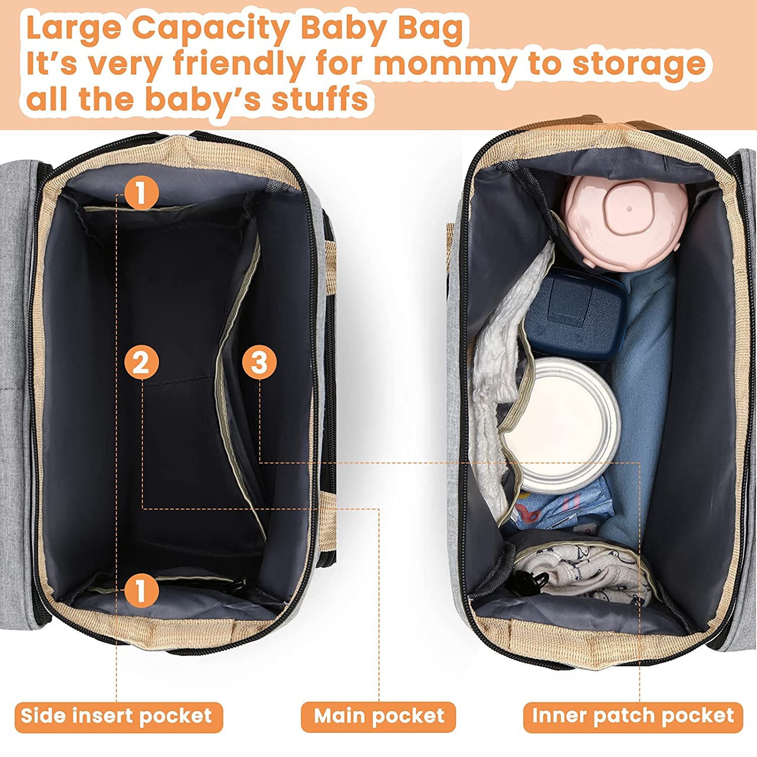 2022 Baby Diaper Changing Bags Changing Station Baby Bed Portable Travel Bed Folding Crib Shade Cloth Changing Pad Waterproof