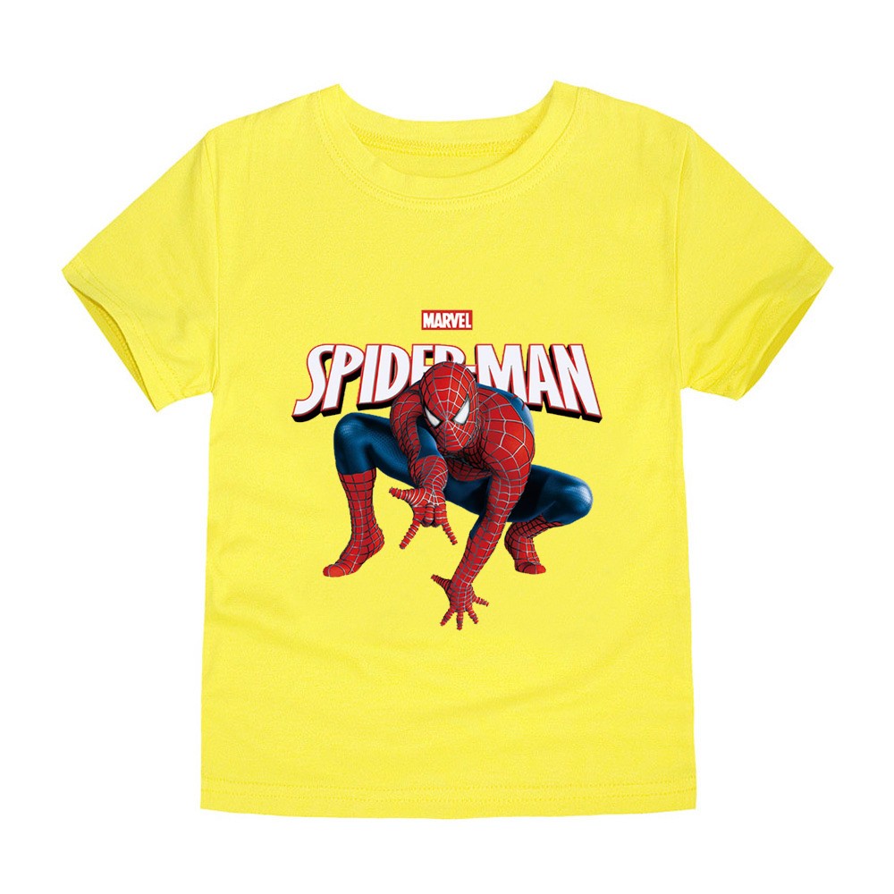 Pure cotton cartoon Disney Spiderman print boy T-shirt cotton short-sleeved children's clothing summer kids boy girl T-shirt