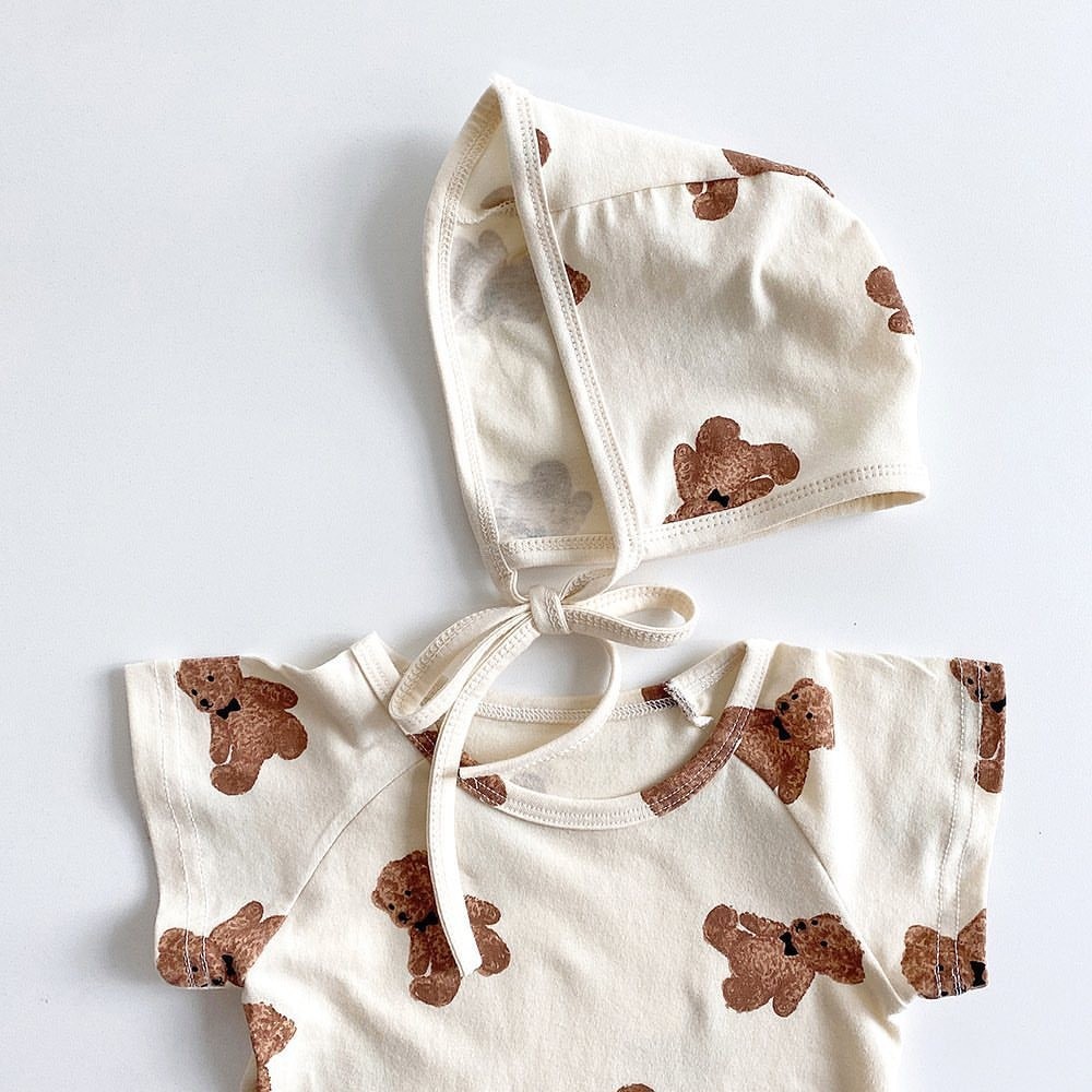 MILANCEL Children's Underwear 2021 Summer Fashion Teddy Bear One-piece Suit Set