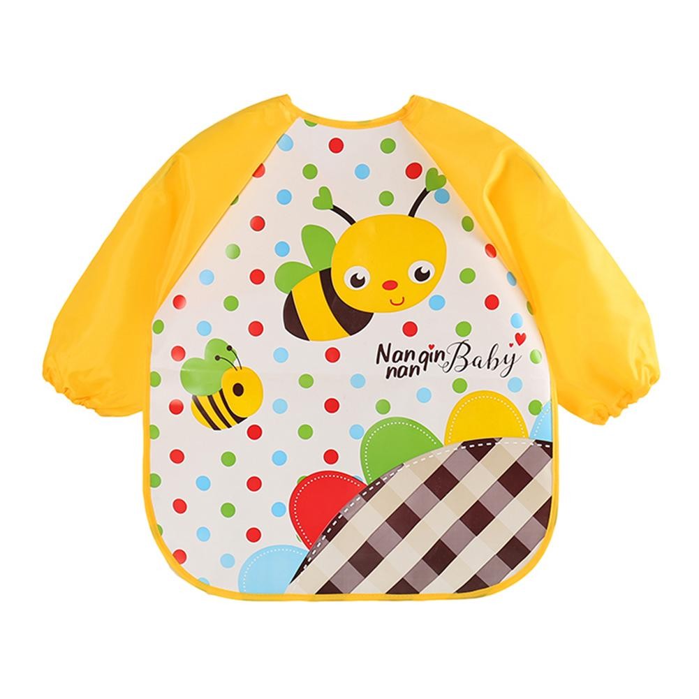 0-3Y Baby Bibs Cute Cartoon Animals Waterproof Children Colorful Bib Full Sleeve Bibs Children Apron Long Sleeve Feeding Bibs