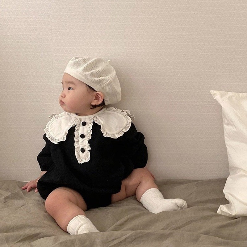 Cute Baby Long Sleeve Baby Jumpsuits 2021 Spring New Girls Jumpsuit Baby Boy Lace Big Breasted Onesie Princess Clothes