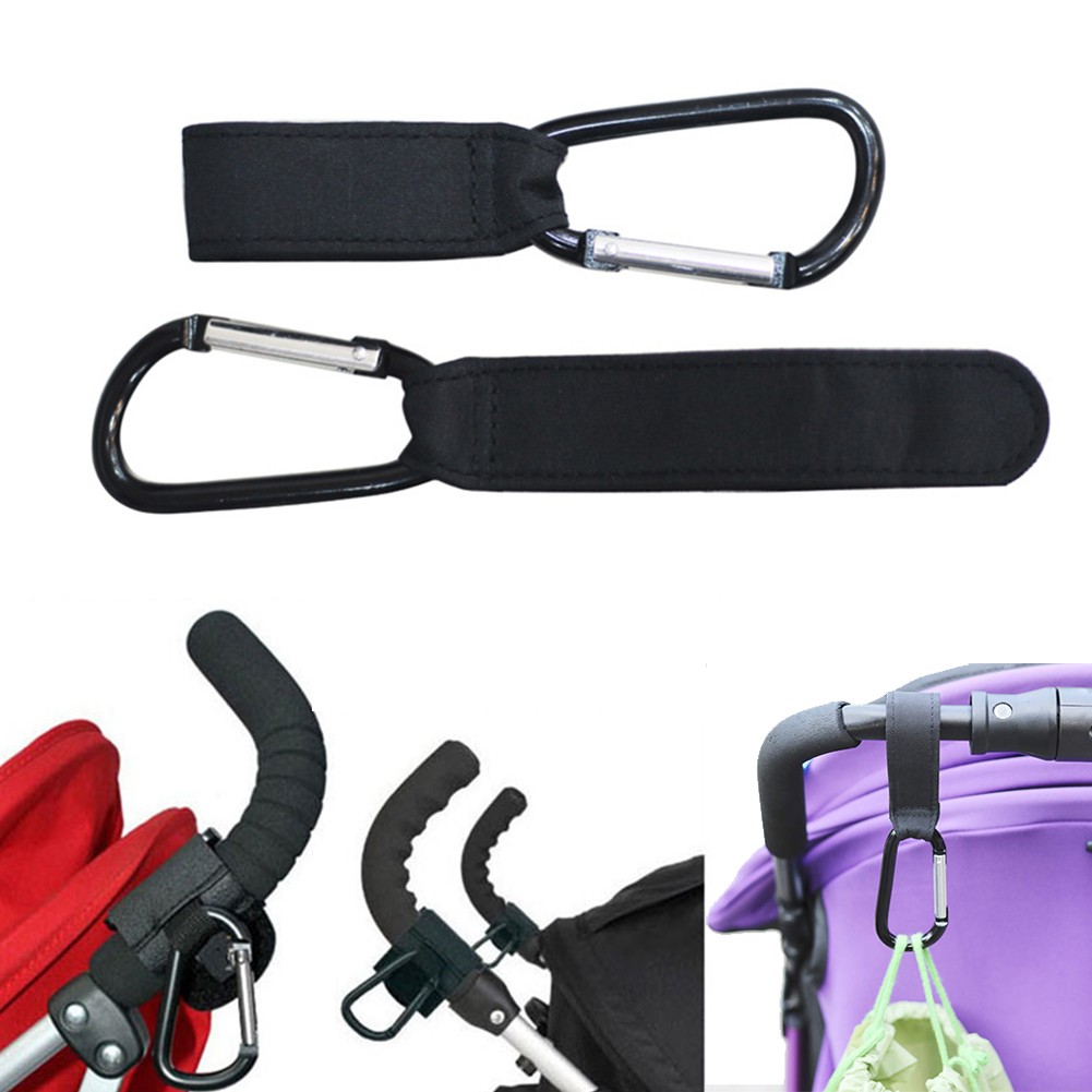 2pcs Baby Stroller Hooks Metal Non-slip Adjustable Hanger Stroller Bag Hook Clip Kids Pushchair Seat Accessories Supplies