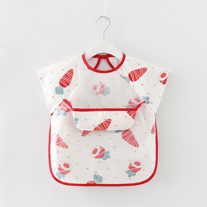 Waterproof Infant Eating Children Drawing Sleeveless Baby Bandana Bibs Cute Baby Bibs Soft Baby Apron Cotton Meal Burp Eva Clothes