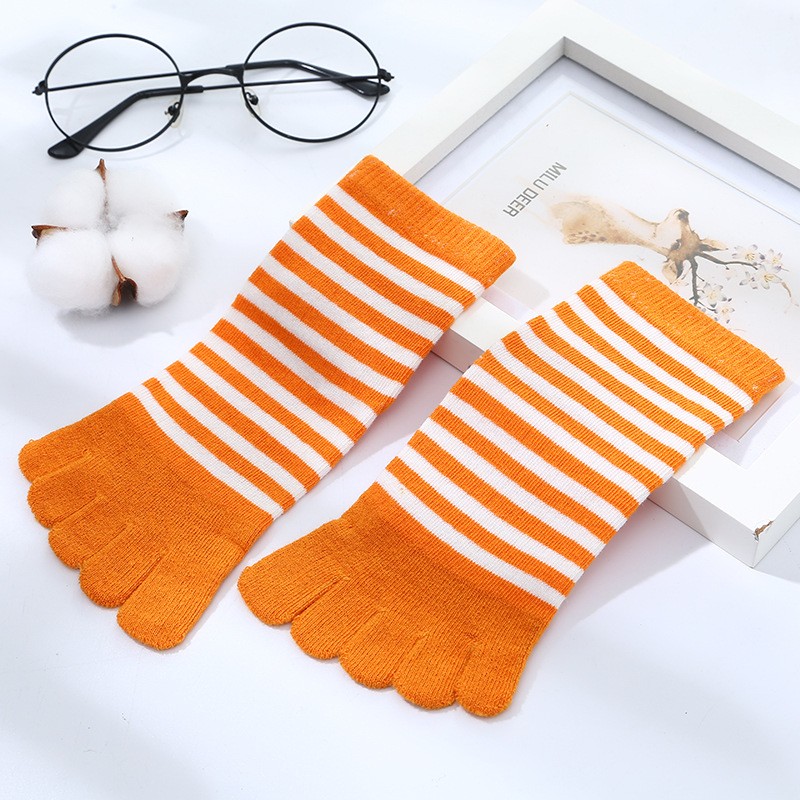 Autumn Winter Kids Striped Cotton Five Toe Floor Ankle Socks Boys Girls Casual Children Breathable Soft Short Tube Socks