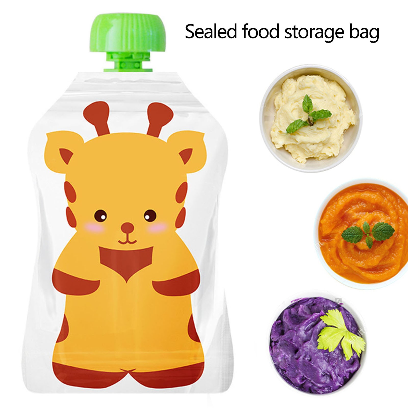 8pcs Reusable Food Storage Bag Homemade Fruit Juicer Pouch Squeeze Station Fruit Juice and Feed Pouches Wholesale