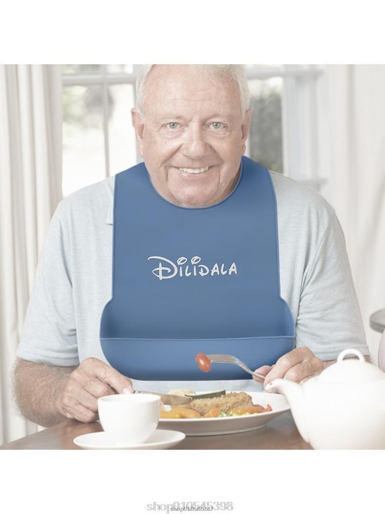 Waterproof Anti Oil Senior Citizens Aid Aprons Adult Bib Silicone Elderly Elderly Mealtime Cloth Protector O12 20 Dropshipping