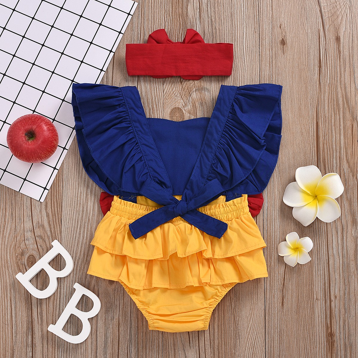 Ma & baby 0-24M Princess Newborn Baby Girls Romper Bow Ruffles Jumpsuit Sunsuit Birthday Party Baby Girls Clothes Costumes D35