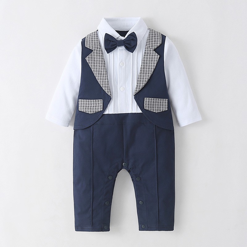 New spring and autumn boys clothes baby rompers one-piece suit children's clothing home wear