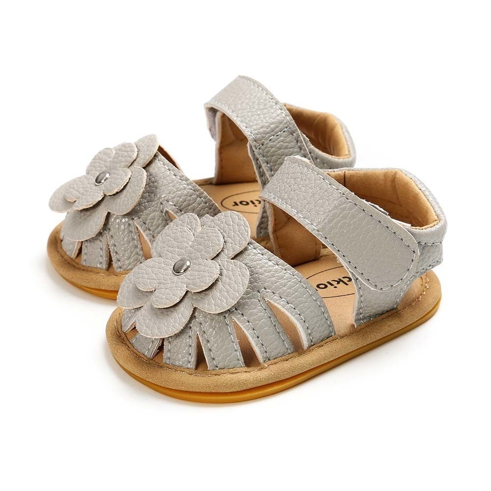 New Infant Baby Shoes Baby Boy Girl Shoes Toddler Flats Summer Sandals Flower Soft Rubber Sole Anti-slip Crib Shoes First Walker