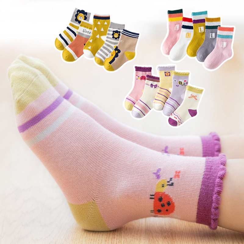 5pairs/lot Cute Cartoon Baby Girls Socks Winter Thicken Soft Kawaii Infant Toddler Socks Cotton Baby Boy Sports Socks for 1-12Y