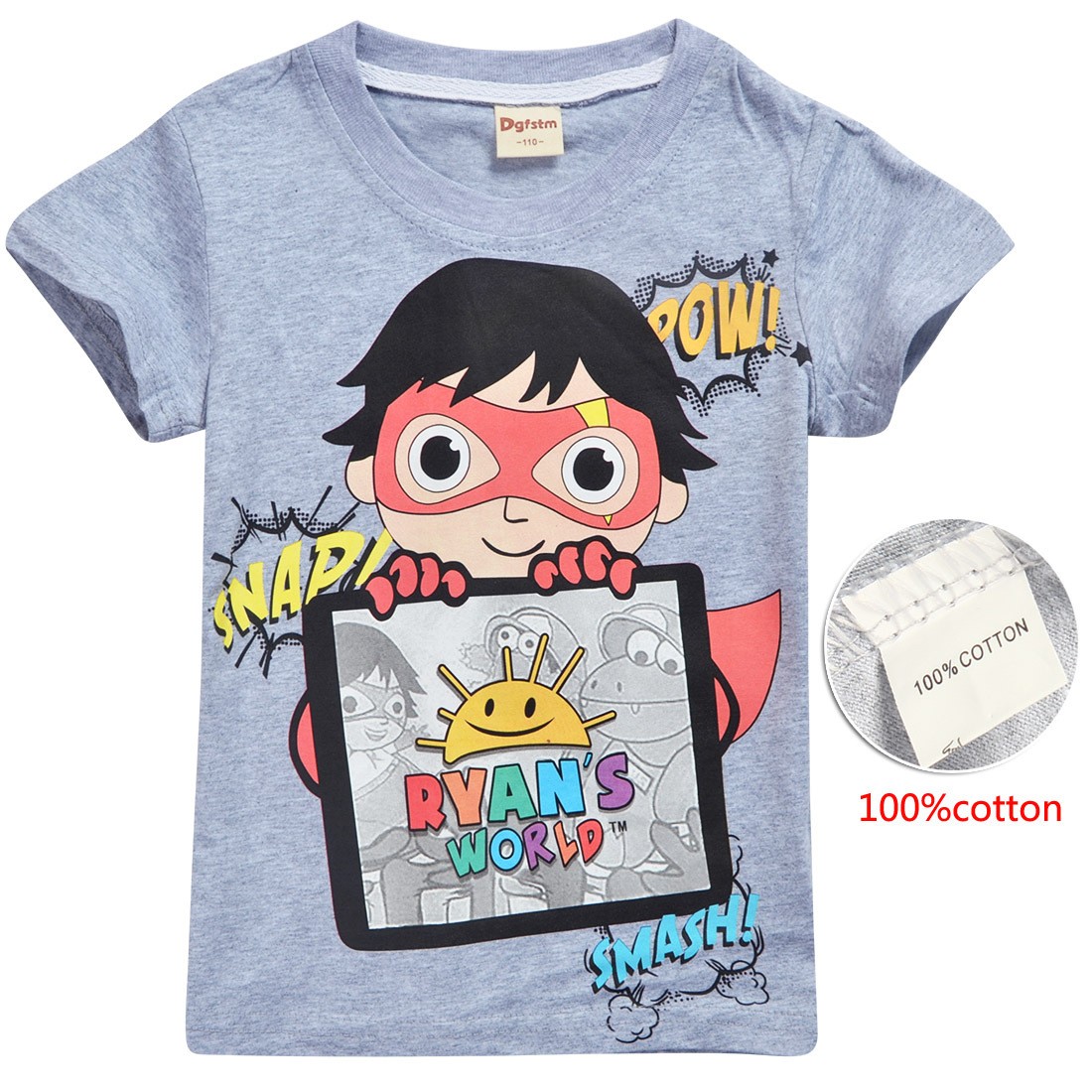 2019 new summer children's clothing t-shirt christmas tops girl t-shirts ryan play review mask boy cartoon kid t-shirt tees