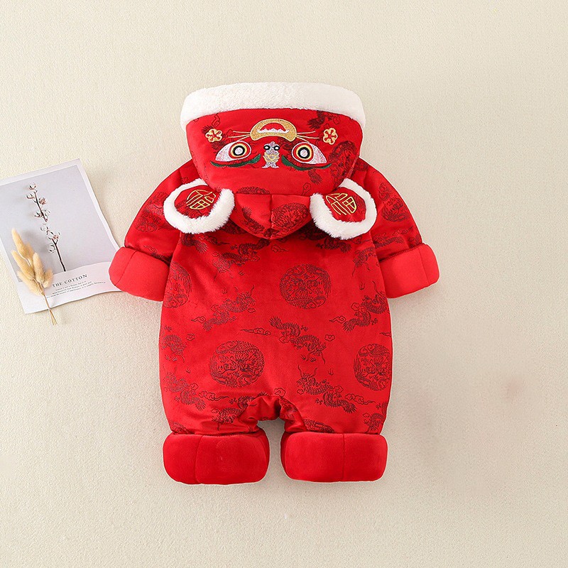 Winter Newborn Baby Romper Boy Girl Traditional Chinese Clothes New Year Costume Party Outfits Infant Rompers Jumpsuit for 0-18M