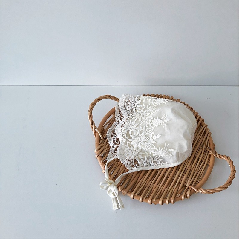 Infant Baby Cute Hat With Embroidery Floral Lace Cotton Sunhat Soft Cotton Flower Bonnet Hat For Newborn Baby Summer