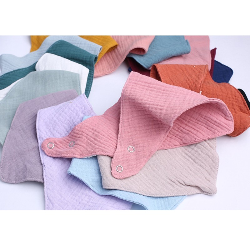 Baby Boy Bib Cotton Newborn Solid Color Triangle Scarf Feeding Saliva Towel Bandana Burp Cloths Boy Girl Shower Gifts